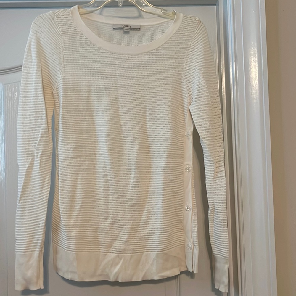 Loft thin cream sweater size XS